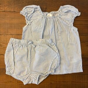 H&M Baby Toddler Girls 2-Piece Stripe Blouse & Shorts Set